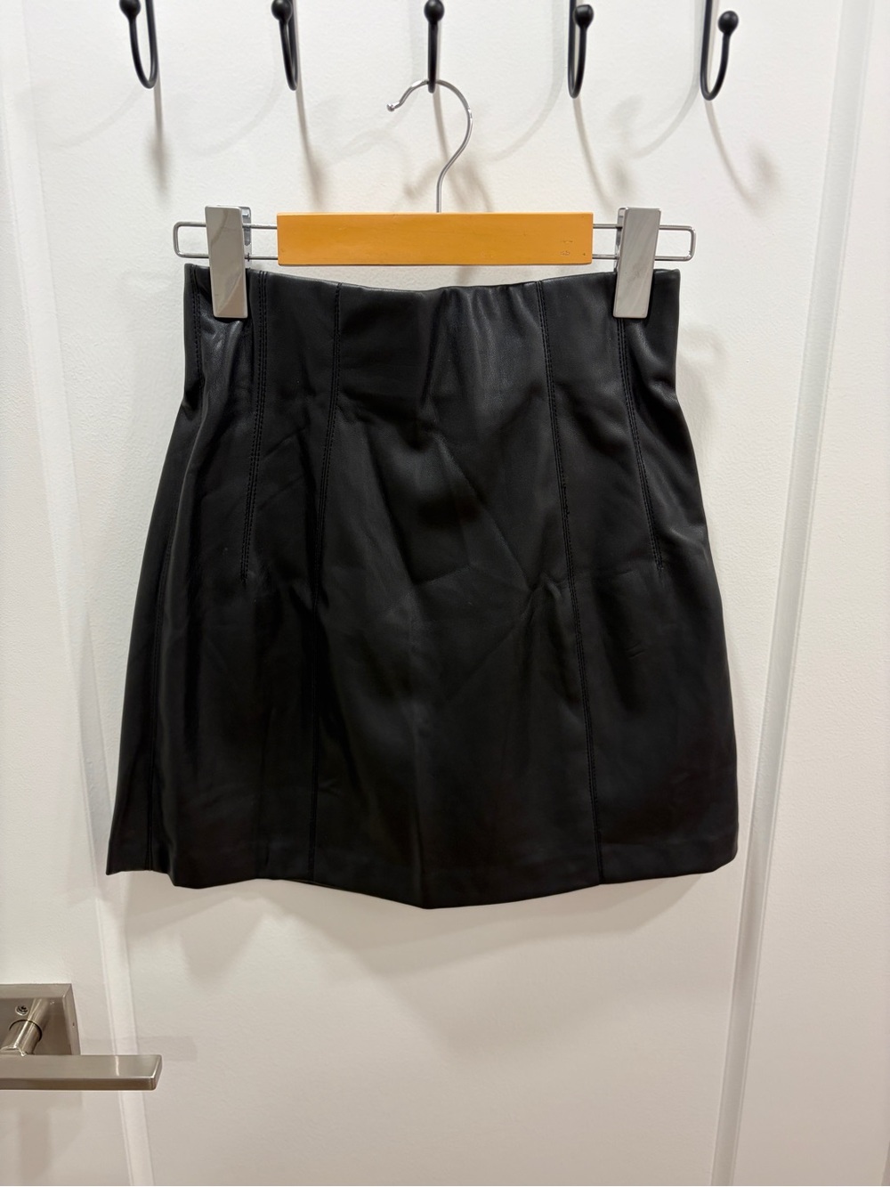 Zara Black Faux Leather Mini Skirt